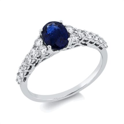 Farbstein Weißgold 18kt 0,48 Diamantringe Farbstein 0,92 ct - 1HT74