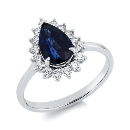 Farbstein Weißgold 18kt 0,34 Diamantringe Farbstein 1,64 ct - 1HT75