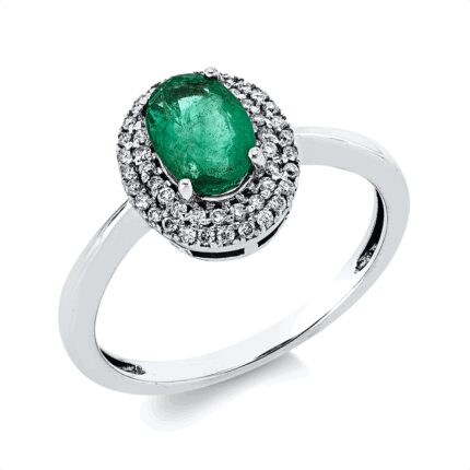 Farbstein Weißgold 18kt 0,15 Diamantringe Farbstein 0,77 ct - 1HU08