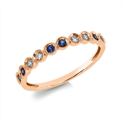 Farbstein Rosegold 18kt 0,05 Diamantringe Farbstein 0,11 ct - 1HU66