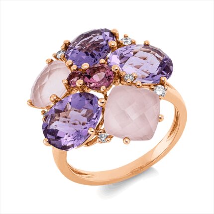 Farbstein Rosegold 18kt 0,10 Diamantringe Farbstein 8,1 ct - 1HV82