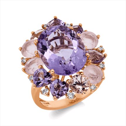 Farbstein Rosegold 18kt 0,22 Diamantringe Farbstein 12,6 ct - 1HV84