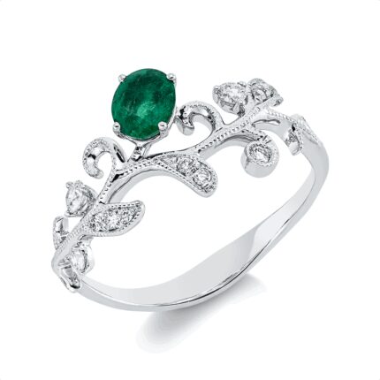 Farbstein Weißgold 18kt 0,15 Diamantringe Farbstein 0,31 ct - 1HX33