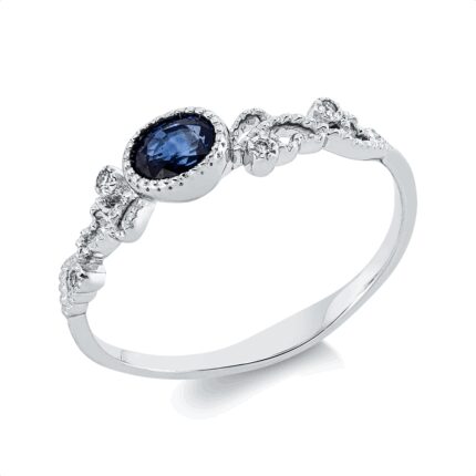 Farbstein Weißgold 18kt 0,02 Diamantringe Farbstein 0,35 ct - 1HX39