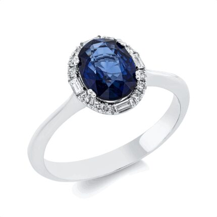 Farbstein 4er-Krappe Weißgold 18kt 0,14 Diamantringe Farbstein 1,31 ct - 1HX98 [Digital]