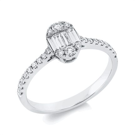 Baguette Weißgold 18kt 0,38 Diamantringe mit 28 Diamanten - 1HY57