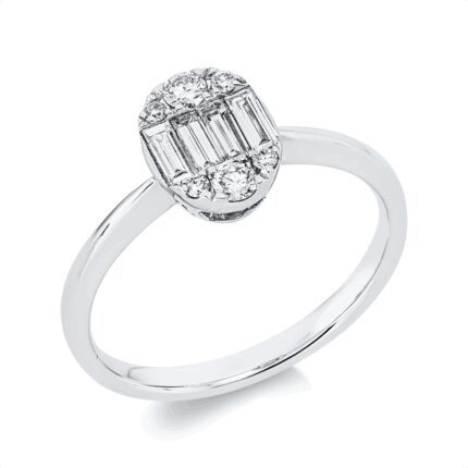 Baguette Weißgold 18kt 0,41 Diamantringe mit 10 Diamanten - 1HY58