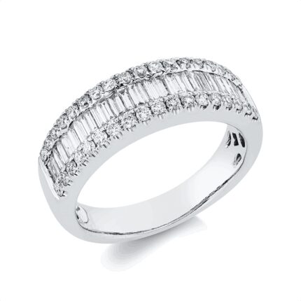 Baguette Weißgold 18kt 0,91 Diamantringe mit 63 Diamanten - 1HY90