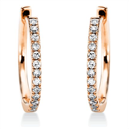 Creolen Rosegold 18kt 0,10 Diamantschmuck mit 28 Diamanten - 2M139