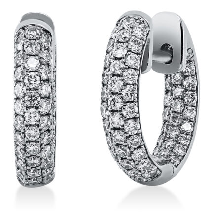 Creolen Weißgold 18kt 0,74 Diamantschmuck mit 122 Diamanten - 2R014