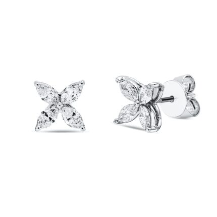 Ohrstecker Weißgold 18kt 0,80 Diamantschmuck mit 8 Diamanten - 2S396