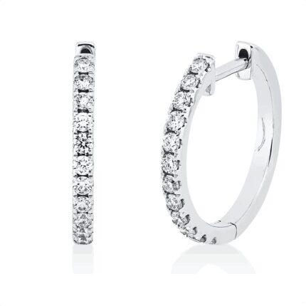 Creolen Weißgold 18kt 0,37 Diamantschmuck mit 24 Diamanten - 2U790