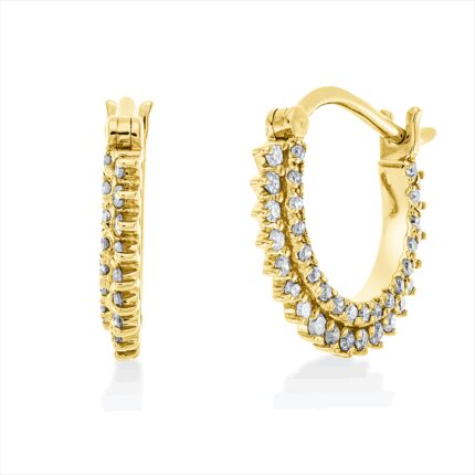 Creolen Gelbgold 18kt 0,26 Diamantschmuck mit 74 Diamanten - 2V253