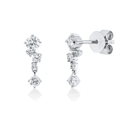 Ohrstecker Weißgold 18kt 0,48 Diamantschmuck mit 10 Diamanten - 2V255