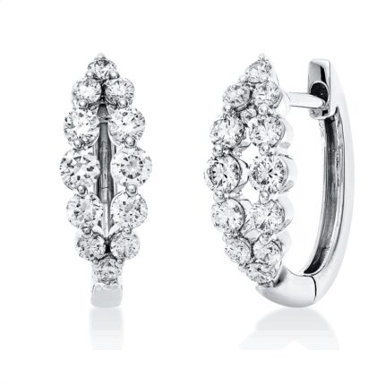 Creolen Weißgold 18kt 0,62 Diamantschmuck mit 24 Diamanten - 2V278