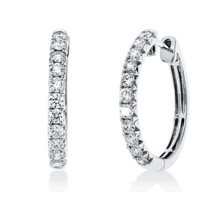 Creolen Weißgold 18kt 0,59 Diamantschmuck mit 22 Diamanten - 2V281