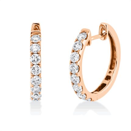 Creolen Rosegold 18kt 0,70 Diamantschmuck mit 16 Diamanten - 2V288
