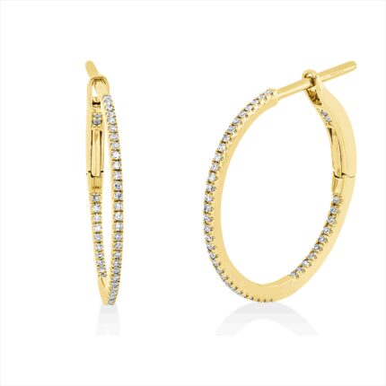 Creolen Gelbgold 18kt 0,17 Diamantschmuck mit 86 Diamanten - 2V332