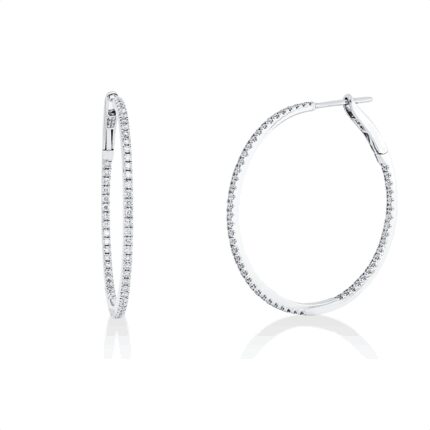 Creolen Weißgold 18kt 0,65 Diamantschmuck mit 114 Diamanten - 2V345