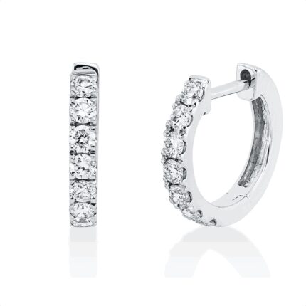 Creolen Weißgold 18kt 0,33 Diamantschmuck mit 14 Diamanten - 2V349