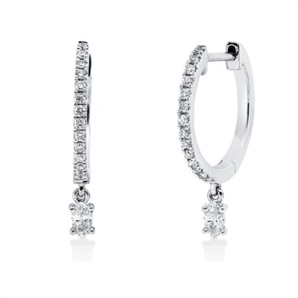 Creolen Weißgold 18kt 0,19 Diamantschmuck mit 30 Diamanten - 2V373