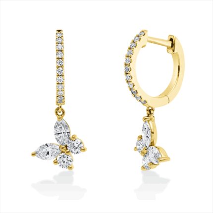 Creolen Gelbgold 18kt 0,61 Diamantschmuck mit 30 Diamanten - 2V384