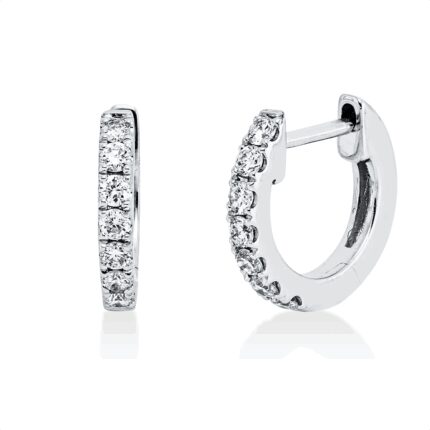 Creolen Weißgold 18kt 0,17 Diamantschmuck mit 14 Diamanten - 2V395