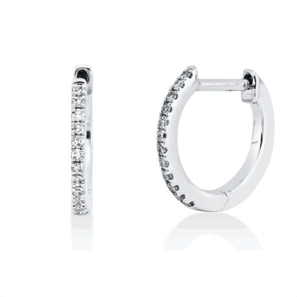 Creolen Weißgold 18kt 0,05 Diamantschmuck mit 24 Diamanten - 2V396