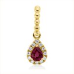 Anhänger Gelbgold 18kt 0,05 Diamantschmuck Farbstein 0,19 ct - 3F127