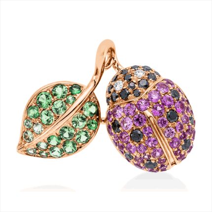 Anhänger Rosegold 18kt 0,26 Diamantschmuck Farbstein 1,1 ct - 3I024