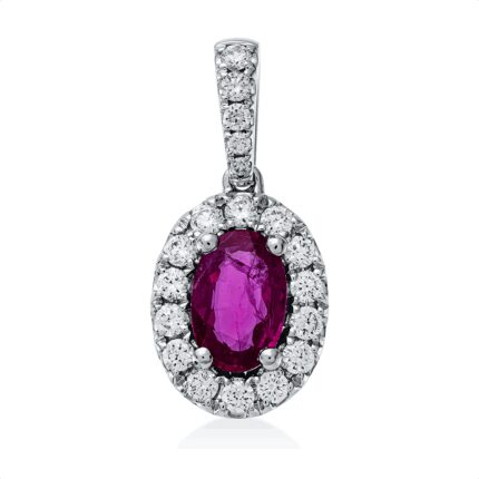 Anhänger 4er-Krappe Weißgold 18kt 0,17 Diamantschmuck Farbstein 0,53 ct - 3I062