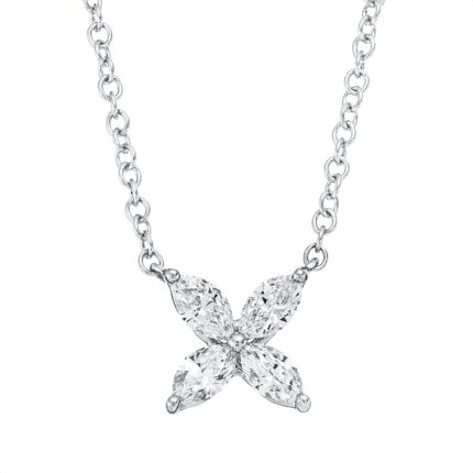 Collier Weißgold 18kt 0,46 Diamantschmuck mit 4 Diamanten - 4M573