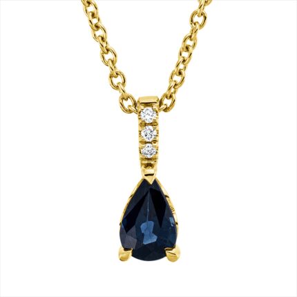 Collier Gelbgold 18kt 0,01 Diamantschmuck Farbstein 0,52 ct - 4N870