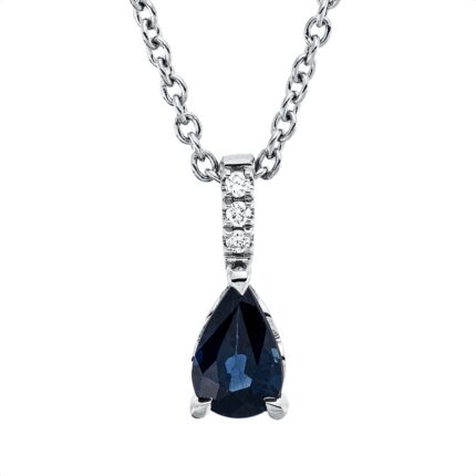 Collier 4er-Krappe Weißgold 18kt 0,02 Diamantschmuck Farbstein 0,59 ct - 4N870