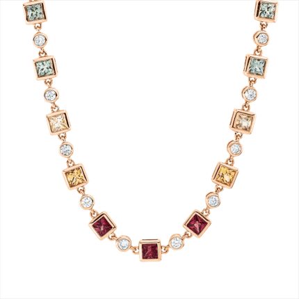 Collier Rosegold 18kt 0,54 Diamantschmuck Farbstein 2,76 ct - 4O498