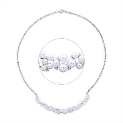 Collier Weißgold 18kt 0,08 Diamantschmuck mit 17 Diamanten - 4O537