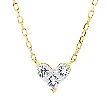 Collier Gelbgold 18kt 0,37 Diamantschmuck mit 3 Diamanten - 4O577