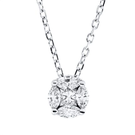 Collier Weißgold 18kt 0,20 Diamantschmuck mit 5 Diamanten - 4O593