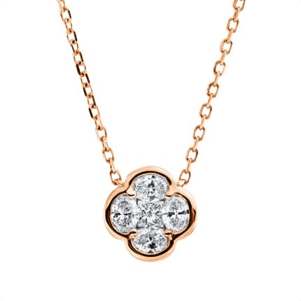 Collier Rosegold 18kt 0,39 Diamantschmuck mit 5 Diamanten - 4O595