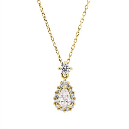 Collier Gelbgold 18kt 0,47 Diamantschmuck mit 15 Diamanten - 4O600