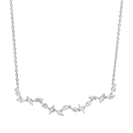 Collier Weißgold 18kt 0,48 Diamantschmuck mit 15 Diamanten - 4O643