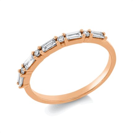 Baguette Rosegold 18kt 0,32 Diamantringe mit 9 Diamanten - 1IA06
