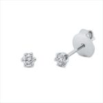 Ohrstecker 6er-Krappe Weißgold 18kt 0,20 Diamantschmuck mit 2 Diamanten - 2U256