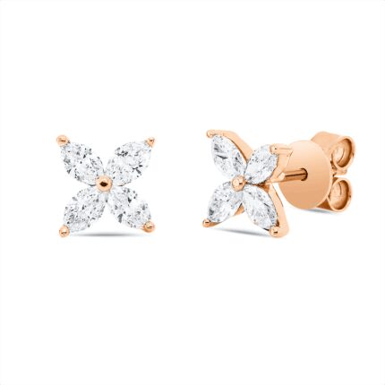 Ohrstecker Rosegold 18kt 0,91 Diamantschmuck mit 8 Diamanten - 2V465