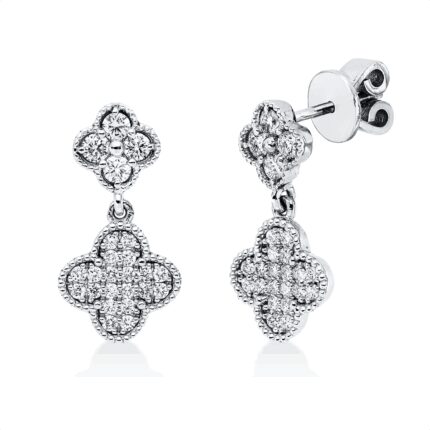 Ohrschmuck Weißgold 18kt 0,56 Diamantschmuck mit 48 Diamanten - 2V496