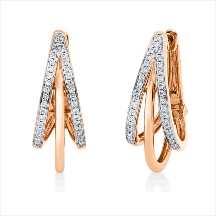 Creolen Rosegold / Weißgold 18kt 0,27 Diamantschmuck mit 68 Diamanten - 2V610
