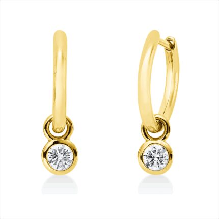 Creolen Zarge Gelbgold 18kt 0,26 Diamantschmuck mit 2 Diamanten - 2V618