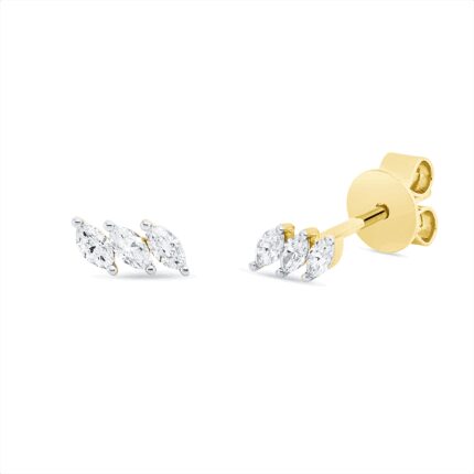 Ohrstecker Gelbgold / Weißgold 18kt 0,15 Diamantschmuck mit 6 Diamanten - 2V667