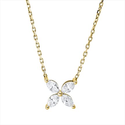 Collier Gelbgold 18kt 0,47 Diamantschmuck mit 4 Diamanten - 4M186