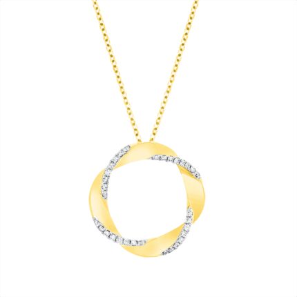 Collier Gelbgold / Weißgold 18kt 0,22 Diamantschmuck mit 32 Diamanten - 4O865